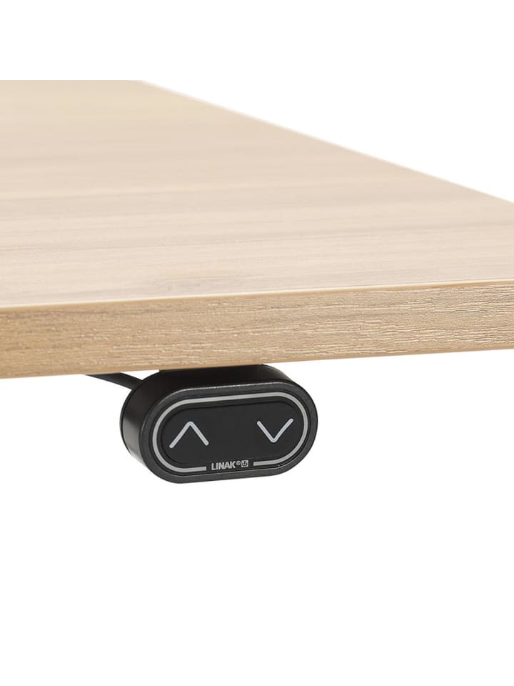 KADIMA DESIGN Schreibtisch 140x70 cm elektrisch höhenverstellbar in Beige-Schwarz günstig kaufen