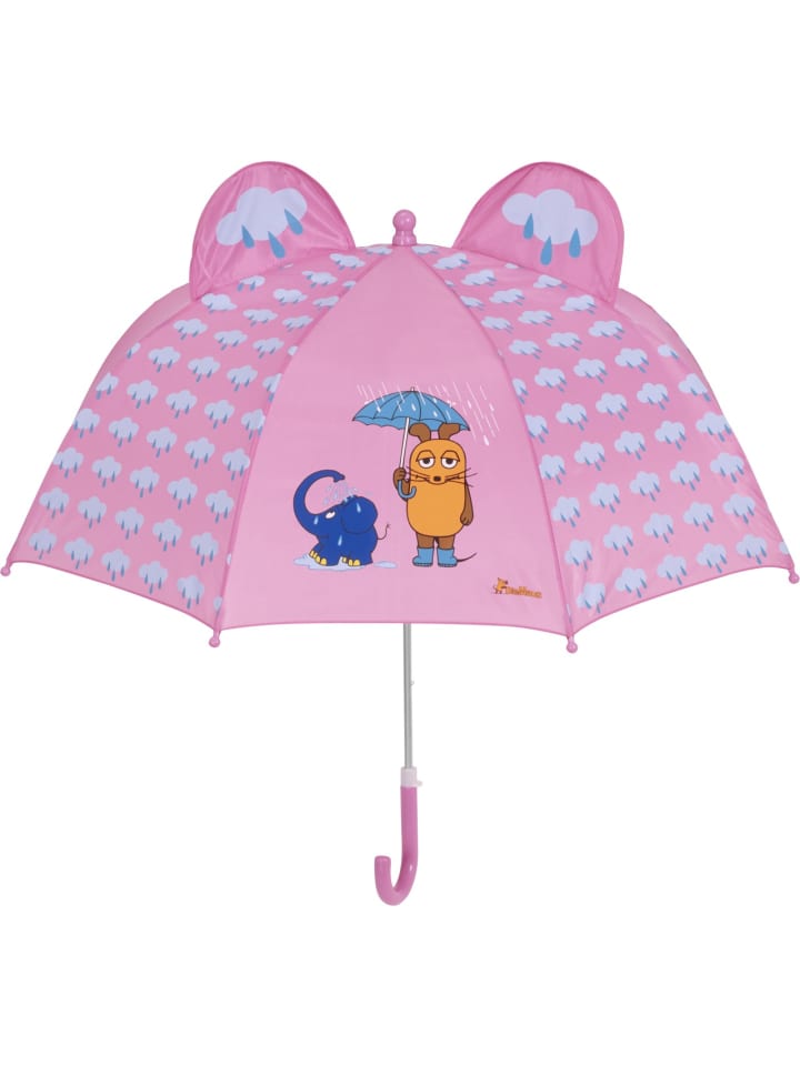 Playshoes 3D Regenschirm die Maus & Elefant in Rosa günstig kaufen onesize