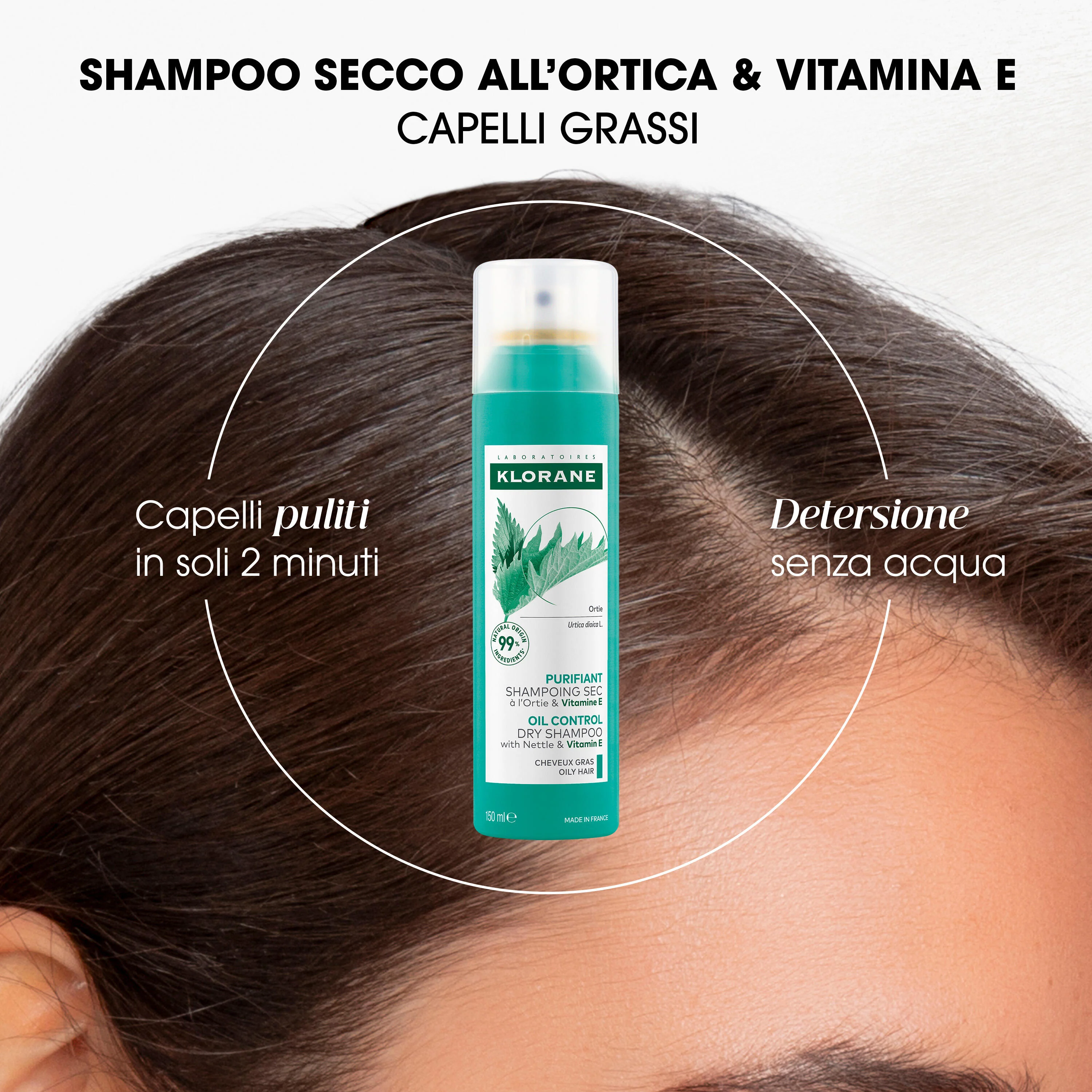 Shampoo a seco de urtiga e vitamina E - Shampoo a seco