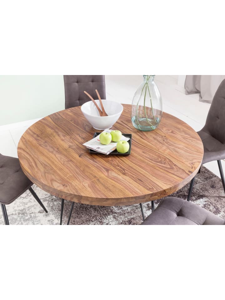 KADIMA DESIGN Design Esszimmertisch BAGLI rund Ø 120 x 78 cm Massiv-Holz günstig kaufen onesize