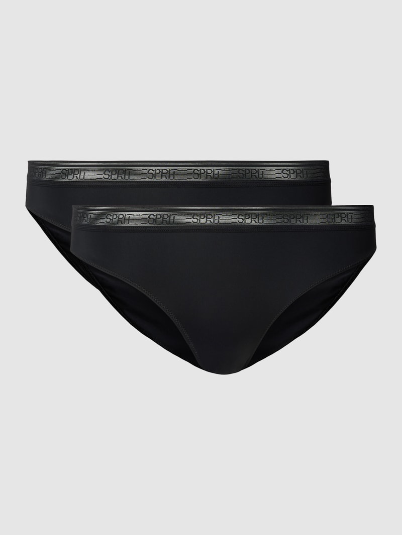 Slip mit elastischem Logo-Bund Modell 'MICRO' in schwarz