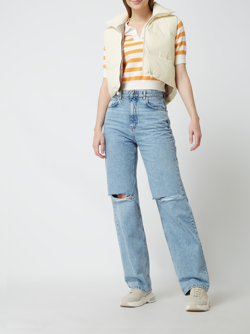 Steppweste mit Stehkragen in offwhite