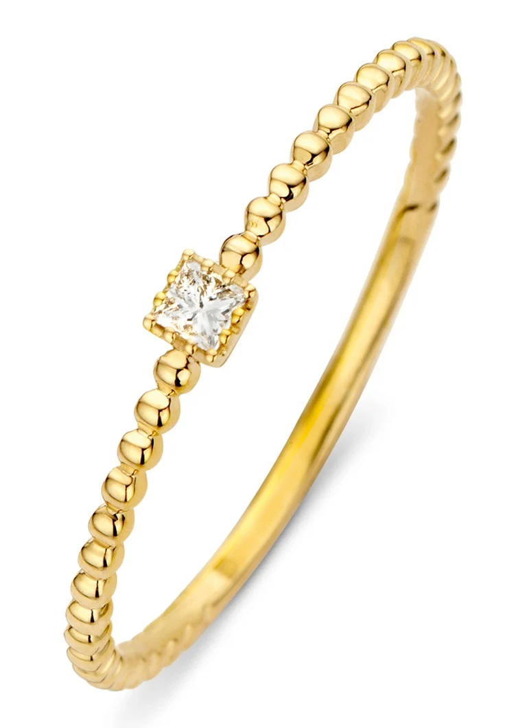 14 karatų geltonojo aukso žiedas „Diamond Point Joy“ su 0,04 ct deimantu
