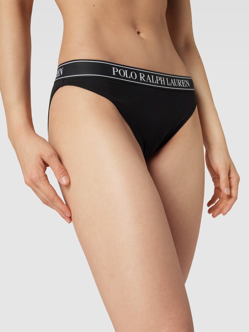 Slip mit elastischem Bund in schwarz