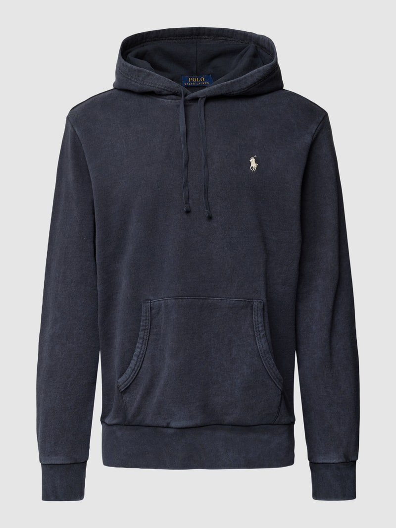 Hoodie mit Label-Stitching in schwarz