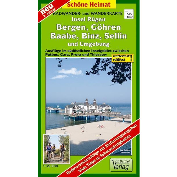 Insel Rügen: Bergen, Göhren, Baabe, Binz, Sellin und Umgebung Radwander- und Wanderkarte 1 : 35 000 - Wanderkarte