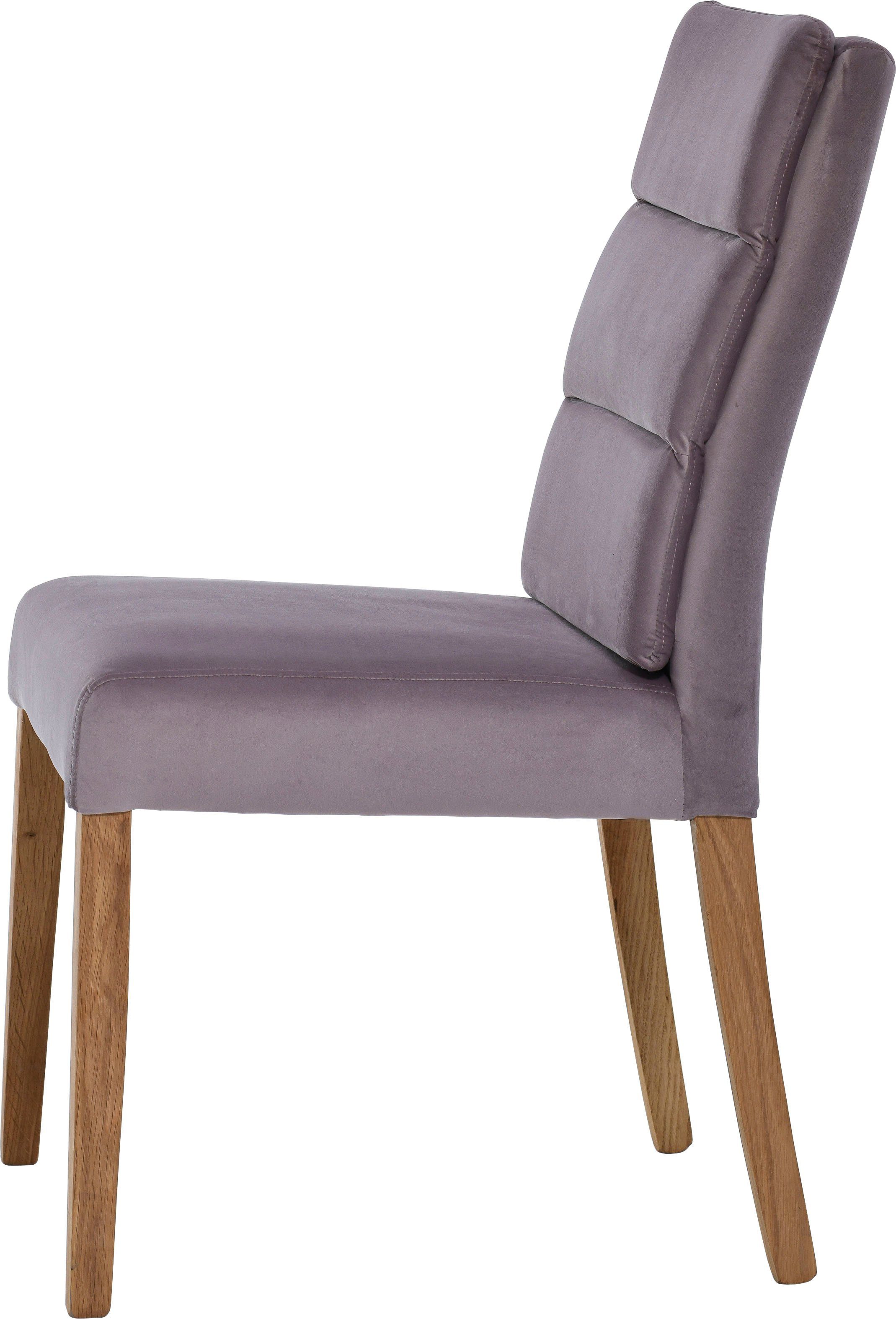 Home affaire 4-Fußstuhl Trasimeno (Set, 2 St), im 2er Set, aus massiver Eiche natur