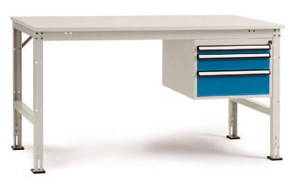 Manuflex Arbeitstisch Complete Standard Universal Kunststoff, Stahl Lichtgrau 1.500 x 800 mm