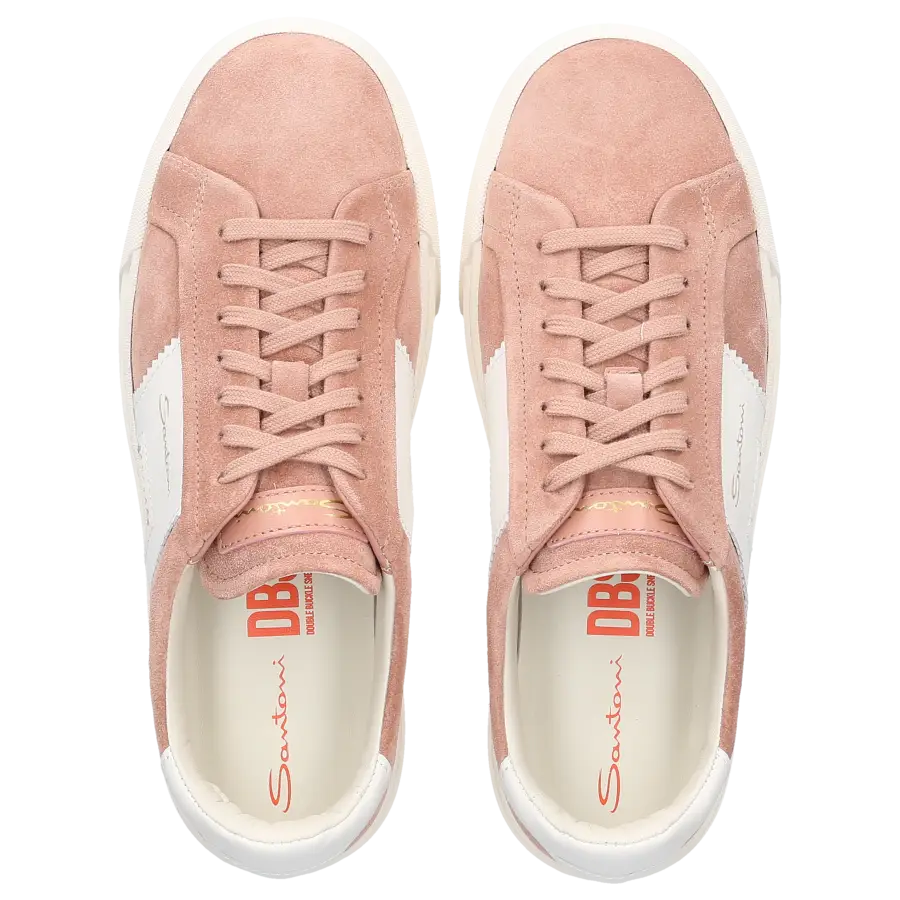 Santoni - Sneaker low DOUBLE BUCKLE Veloursleder - pink