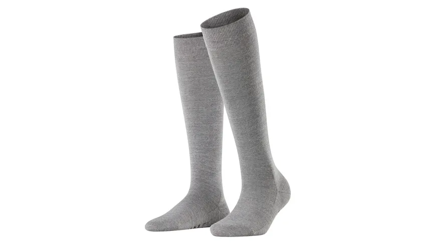 FALKE Damen Kniestrümpfe Softmerino L.GREY