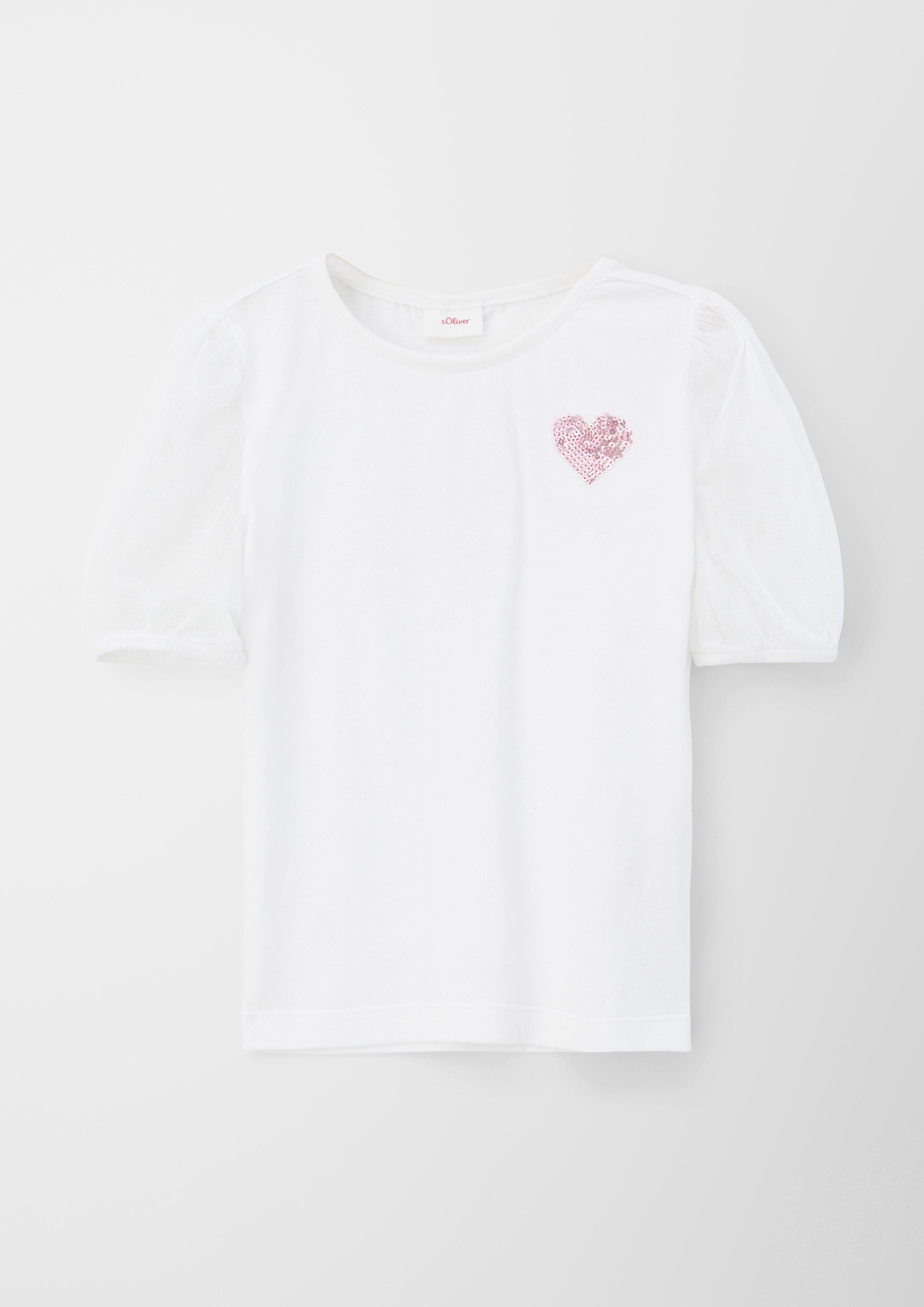 T-Shirt mit Mesh-Ärmeln  2127375-0100