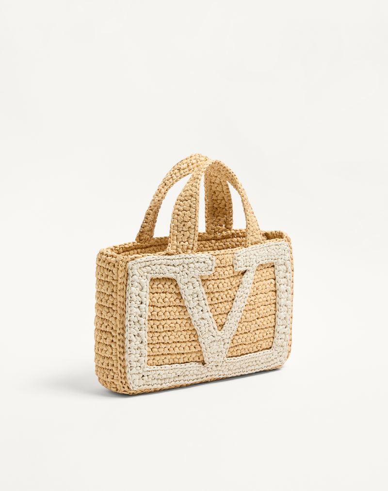 Valentino Garavani Viva Superstar Lille Raffia indkøbstaske