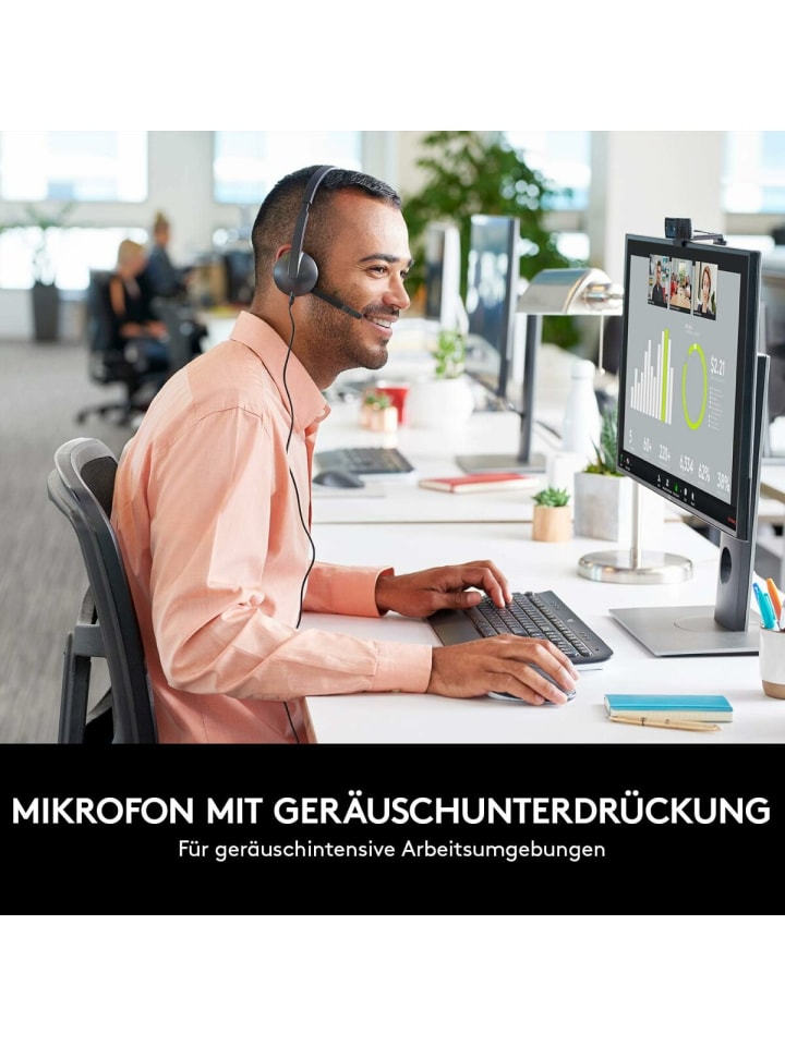 Logitech H340 Headset – Komfortabler Kopfhörer mit Mikrofon für in Schwarz günstig kaufen onesize