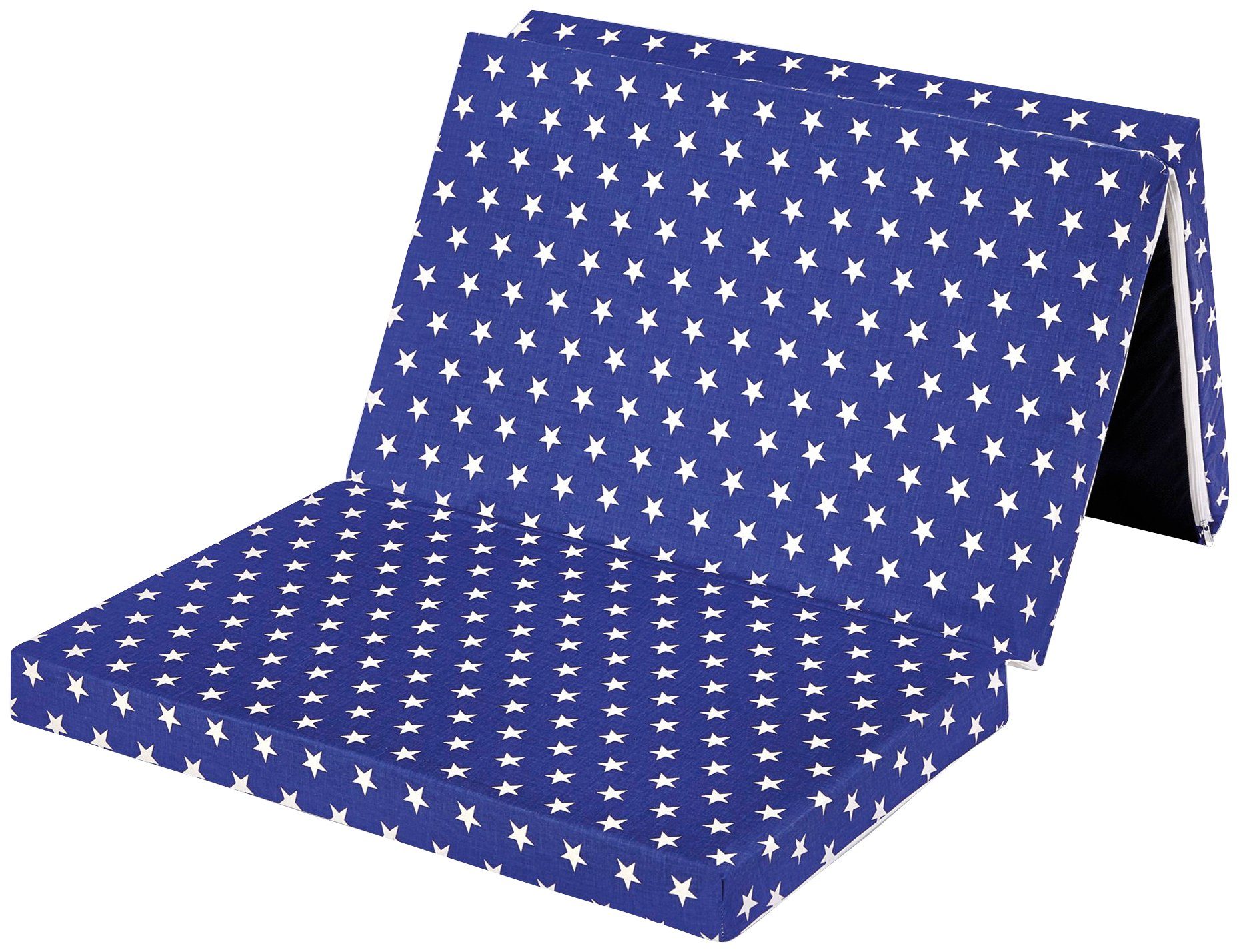 Klappmatratze Kinder-Reisematratze STAR blau, Bambini, 6 cm hoch, Qualitätsschaumstoff