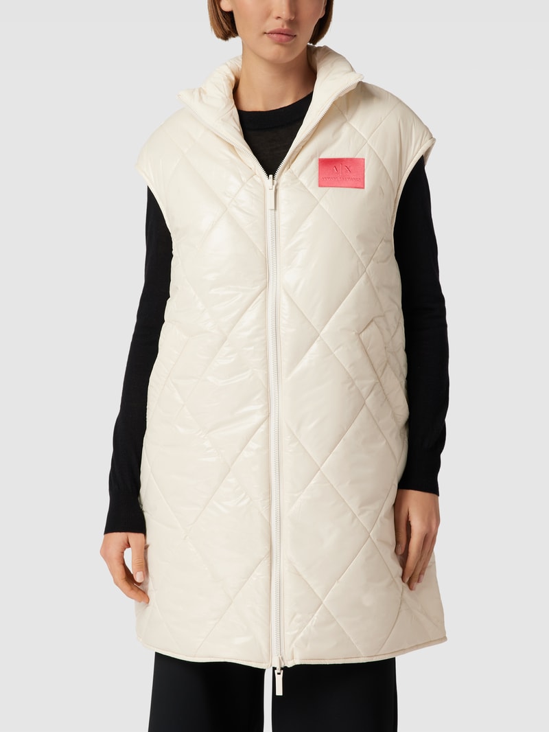Steppweste in Überlänge in offwhite
