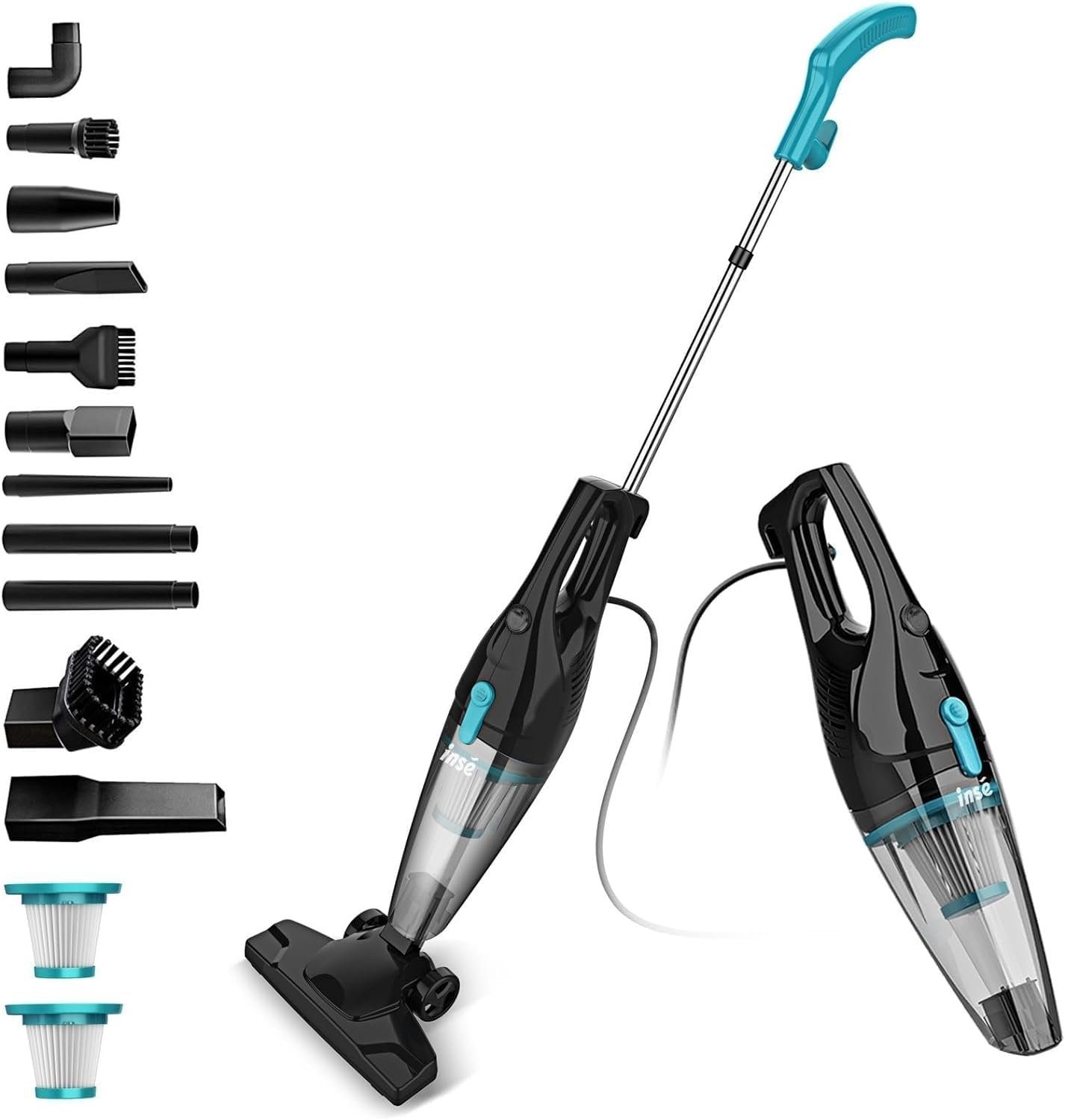 INSE Hand-und Stielstaubsauger RS3, 16Kpa stark Saugkraft 2in1 Stielstaubsauger