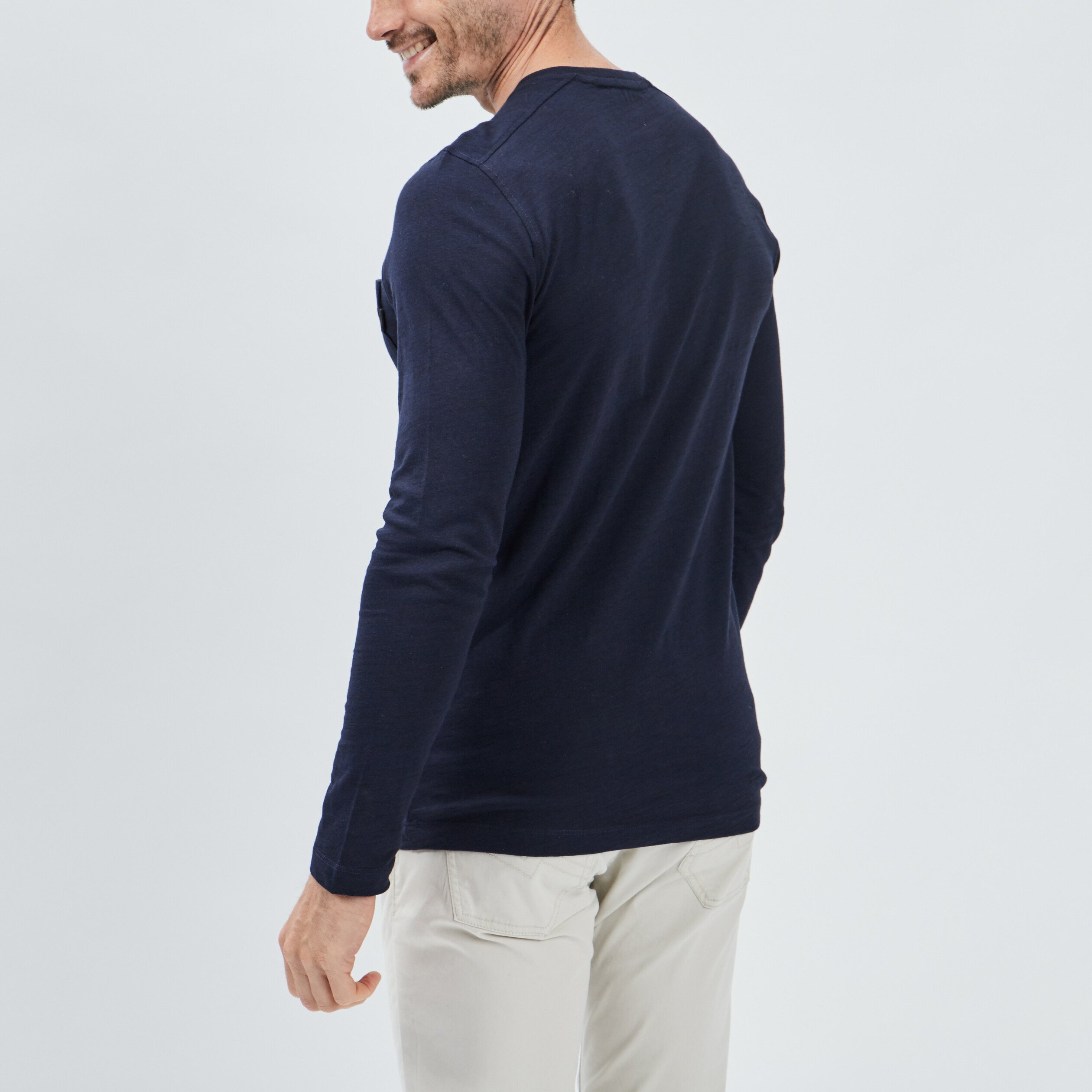 T-shirt manches longues Creeks bleu marine homme | La Halle