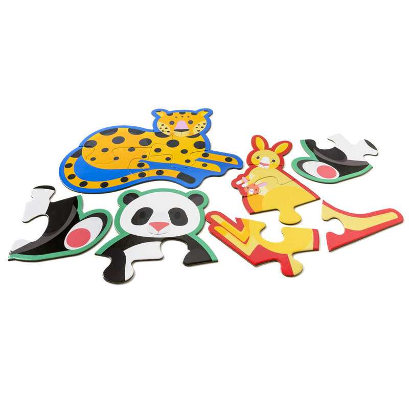 4 puzzles animaux autocorrectifs Oxybul