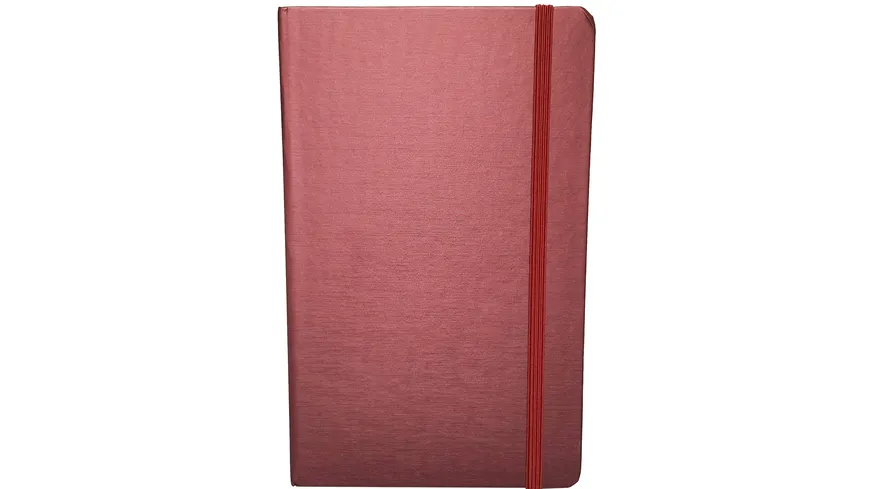 PAPERZONE Notizbuch Metallic liniert 13x21cm rot