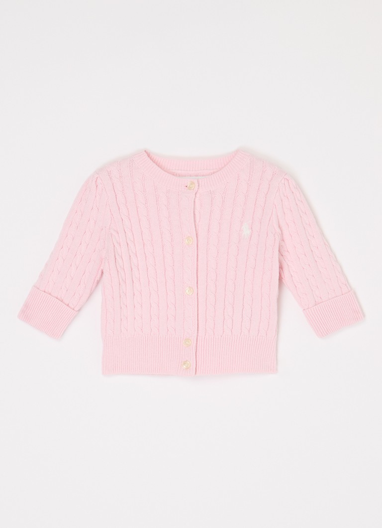 Vestă tricotată cu cabluri Ralph Lauren și logo brodat