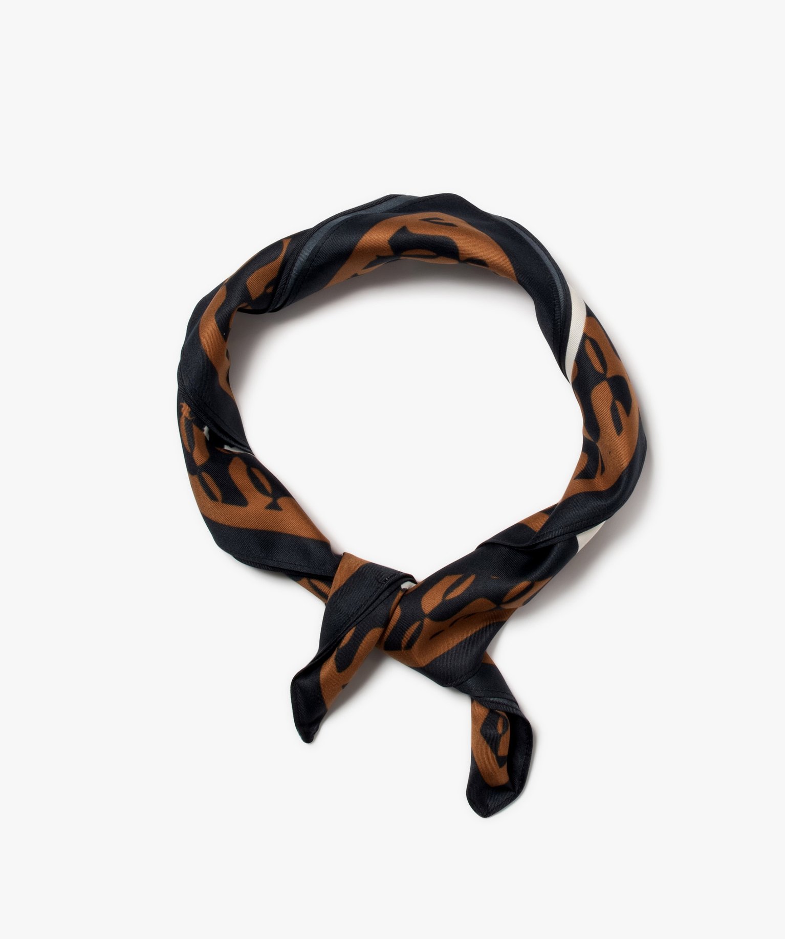 Foulard carré en satin imprimé léopard femme noir | GEMO