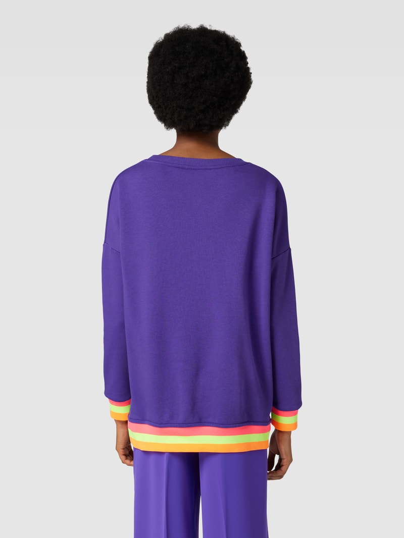 Sweatshirt mit Statement-Print in lila