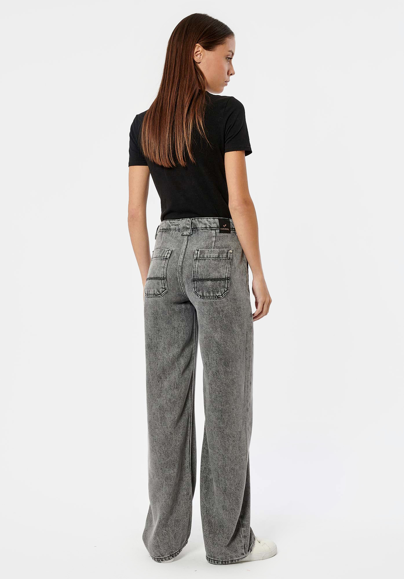 BRINA  Jean gris taille haute femme
