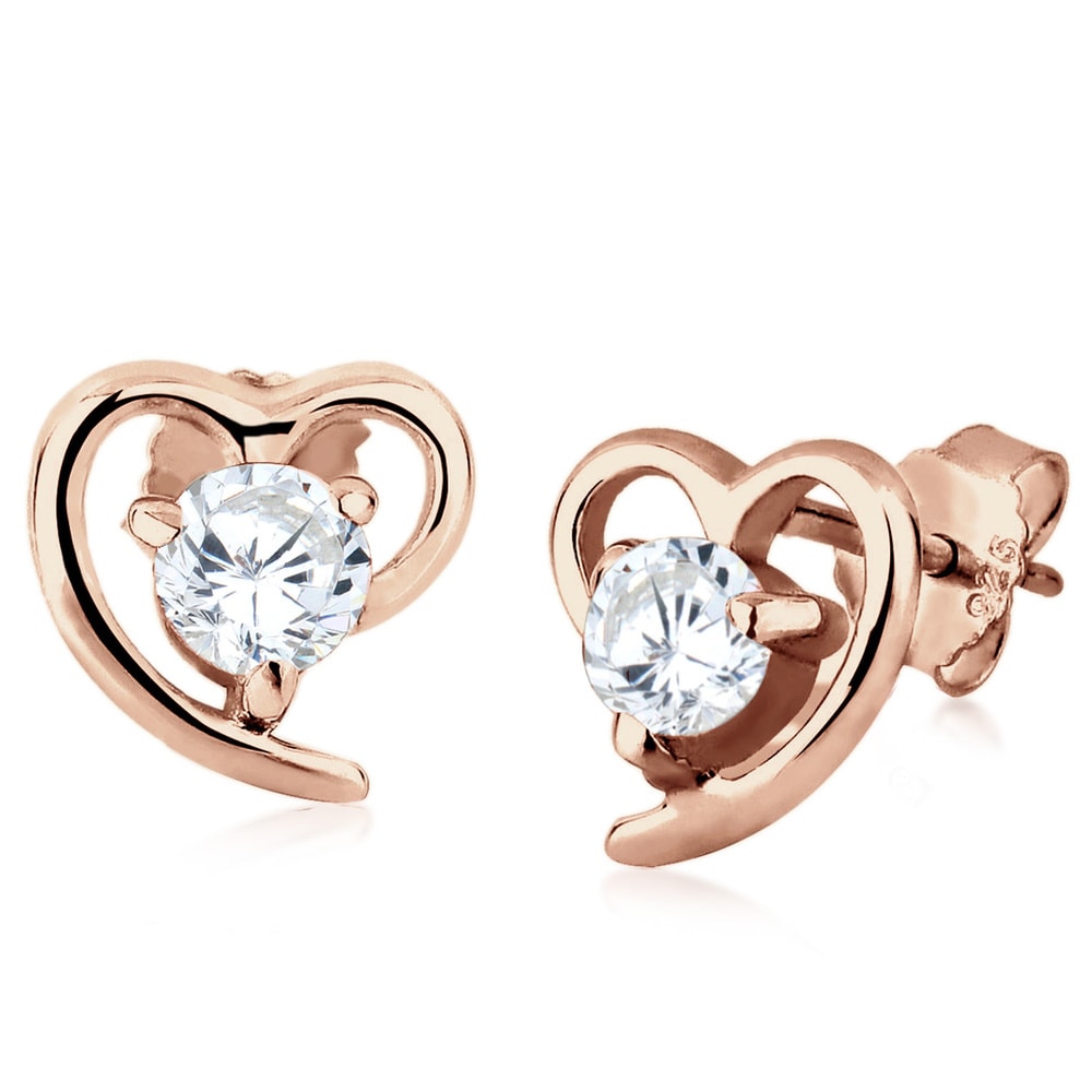 Elli Elli Boucles d'Oreilles Femme Motif Coeur Élégant avec Cristaux de Zircone en Arg Boucles d'oreilles