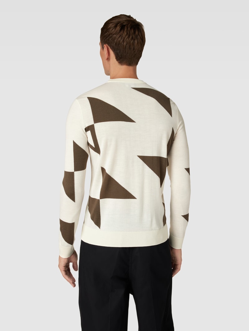 Strickpullover mit Allover-Muster in offwhite