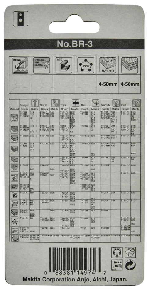 Lamă de ferăstrău Makita Accessories A-85933 BR3