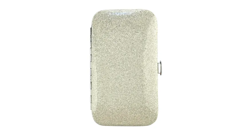 Rahmenmaniküre Etui, 3-teilig, Weiß, Glitzer Weiß, Glitzer