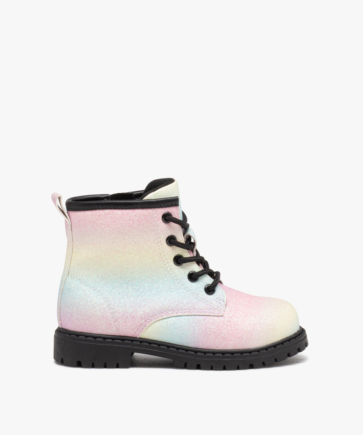Boots à paillettes arc-en-ciel et semelle crantée fille multicolore | GEMO