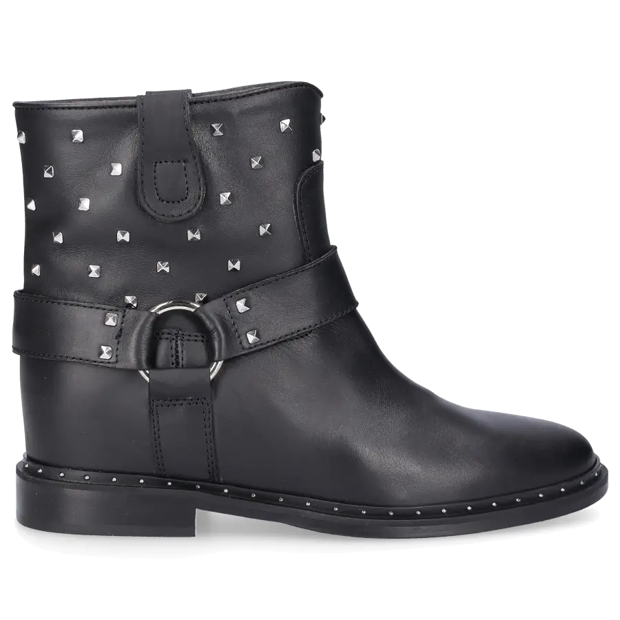 Via Roma 15 - Stiefeletten MALIBU Kalbsleder Metallisch schwarz - schwarz