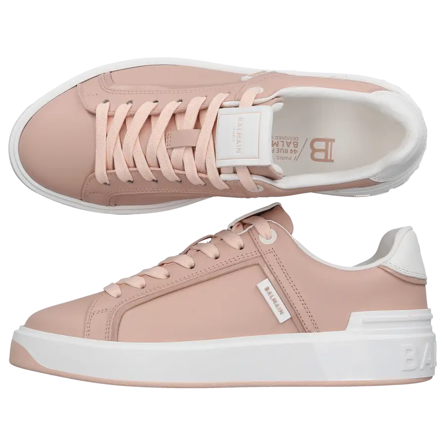 Balmain - Sneaker low B-COURT Kalbsleder - beige