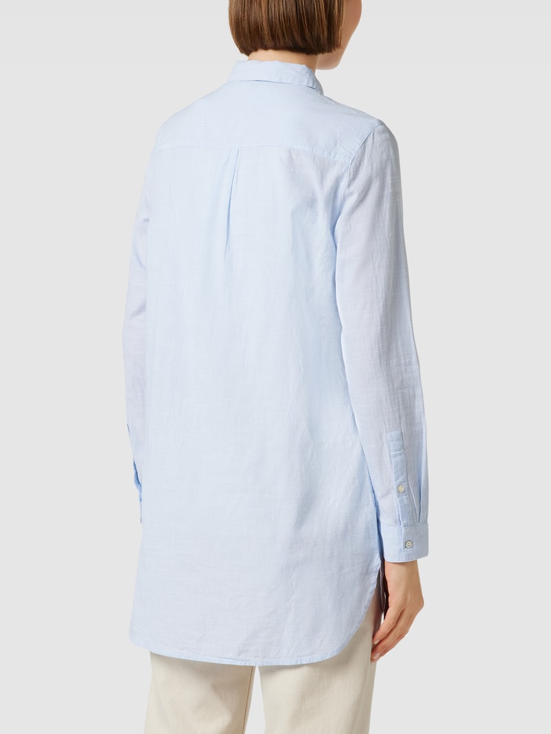 Longbluse mit Kentkragen in blau
