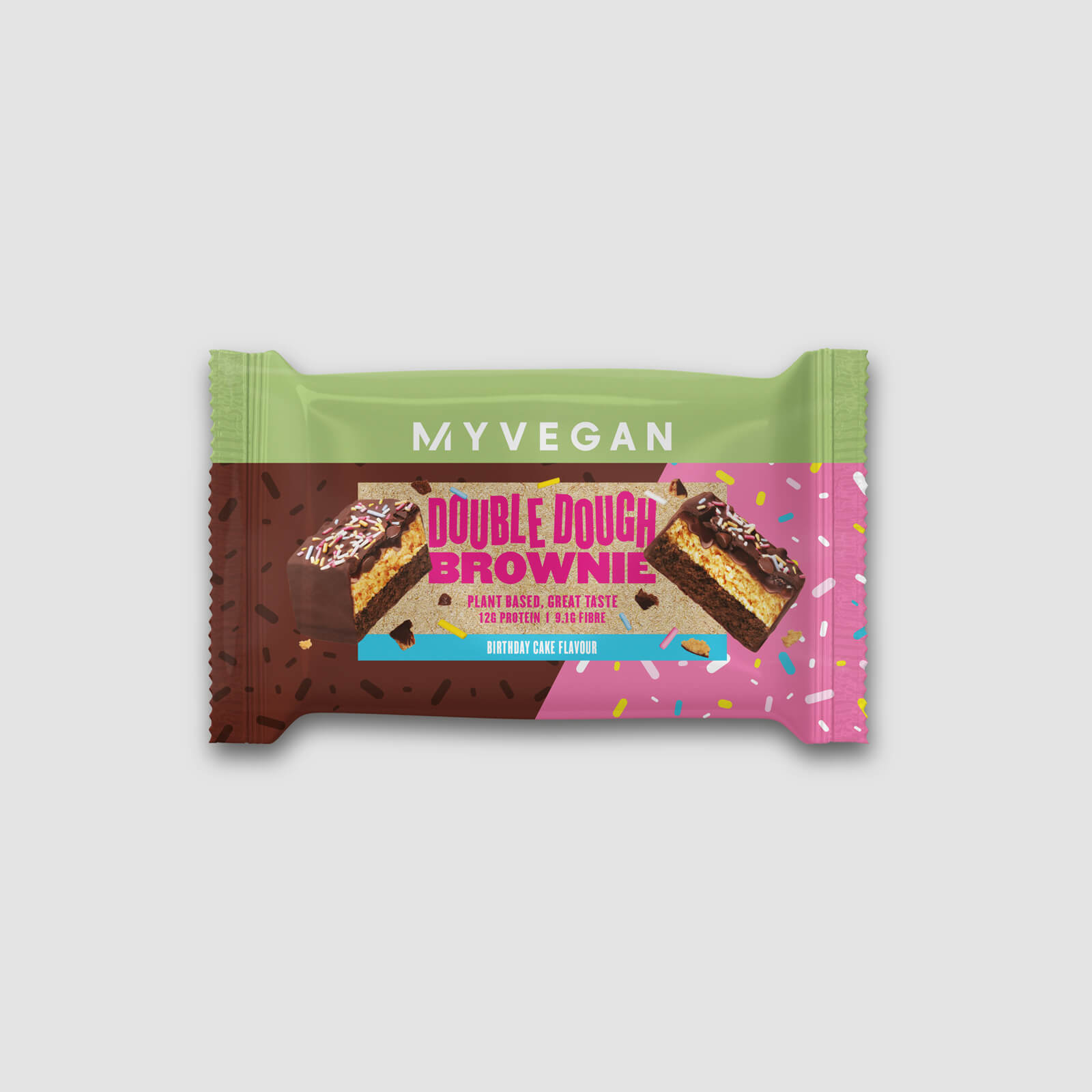 Double Dough Brownie végan – Saveur gâteau d’anniversaire