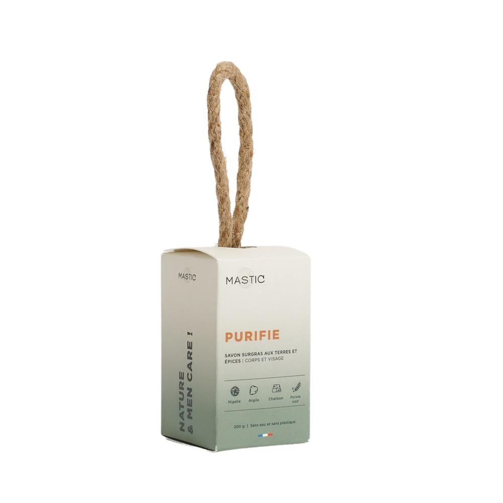 mastic paris Purifie Savon solide surgras au charbon et épices