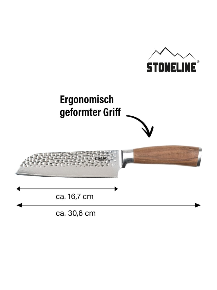 Stoneline Santokumesser 30,5 cm | Damast - Hammerschlag in Holzoptik günstig kaufen onesize
