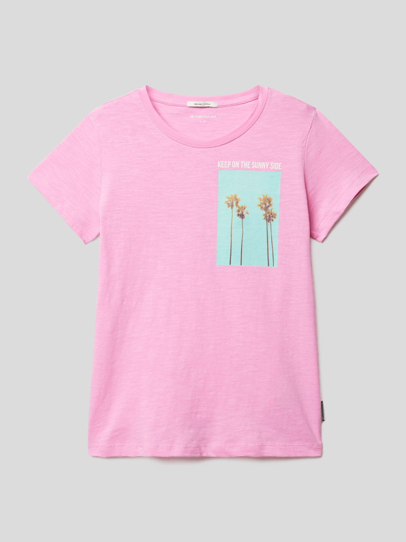 T-Shirt mit Motiv-Print in pink