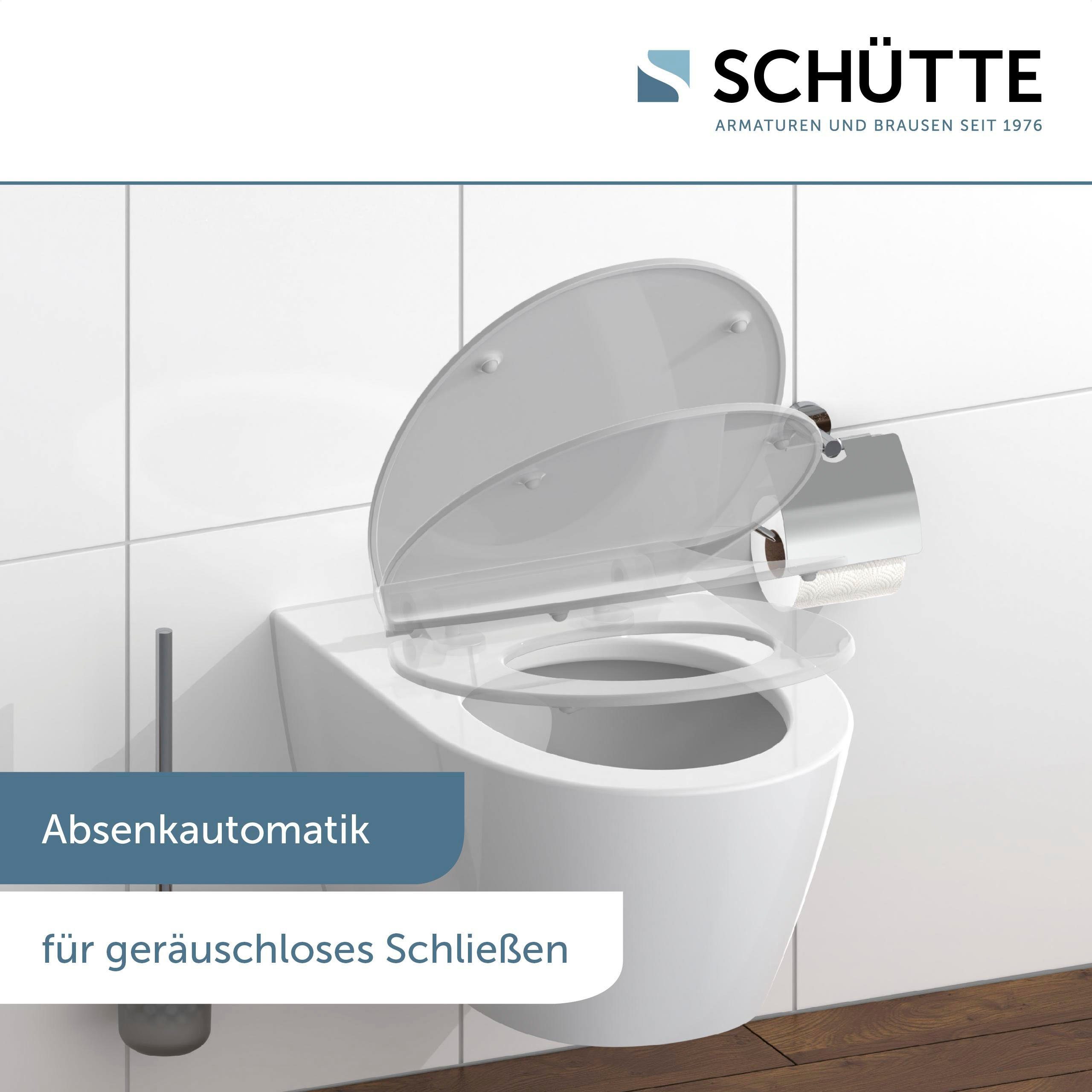 Schütte WC-Sitz SLIM, Duroplast, Absenkautomatik, Schnellverschluss, besonders flache Form