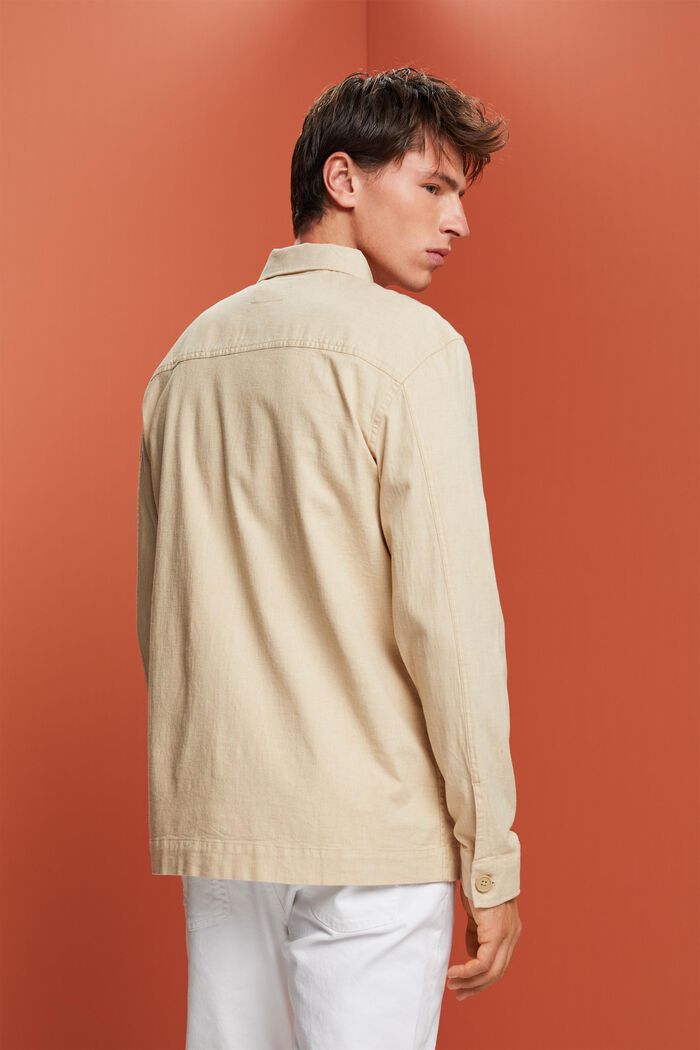 Herringbone-Hemd, Leinenmix