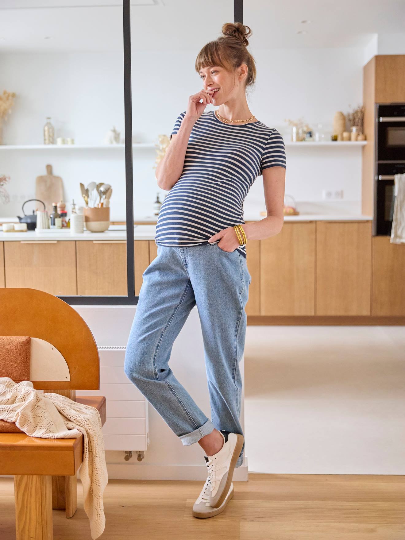 Vertbaudet Umstands-Shirt BASIC Oeko-Tex - marine