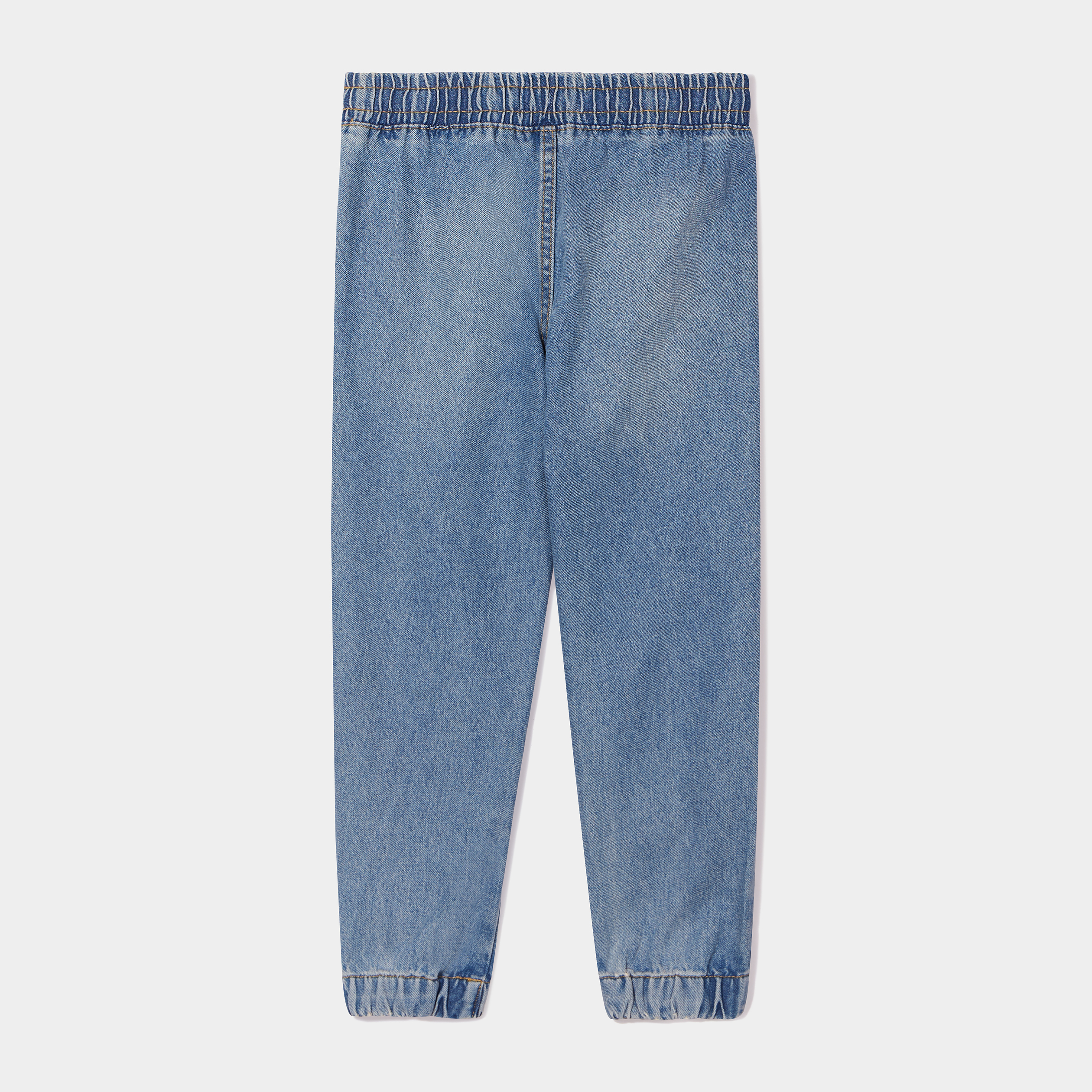 Jeans jogger regular taille élastiquée denim double stone garçon | La Halle