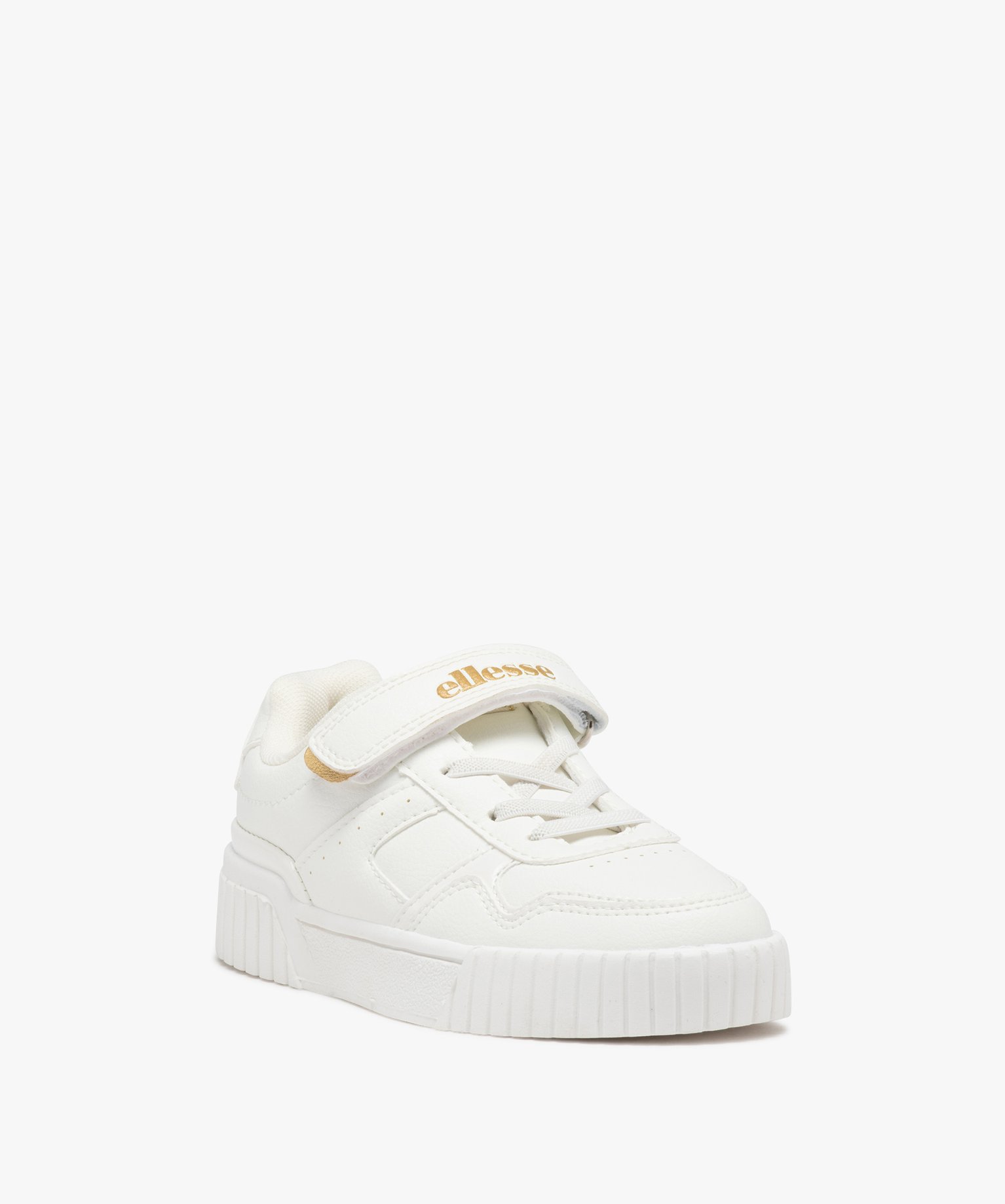 Baskets fille unies à semelle épaisse et à scratch - Ellesse blanc | GEMO