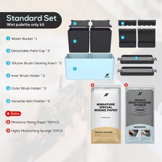 Krydrufi - All in One Modular Box: Standard Set (Wet Palette Edition) - Blau / Schwarz