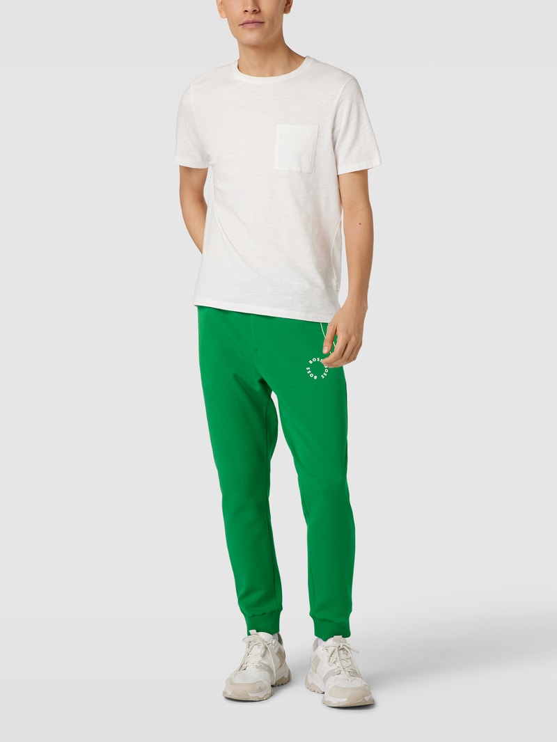 Sweatpants mit Label-Print Modell 'Hadiko' in hellgrün