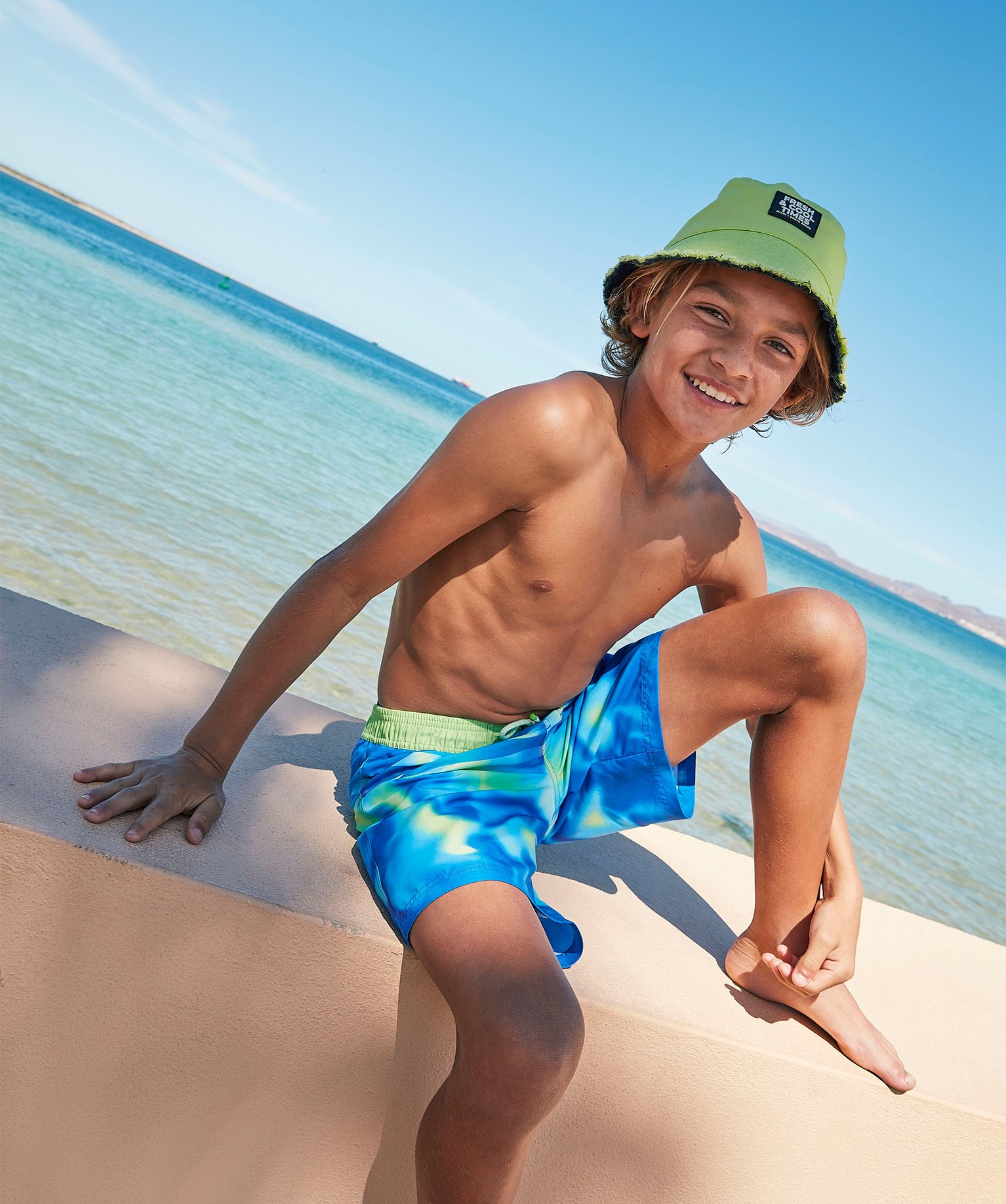 Short de surf Garçon à rayures imprime | GEMO