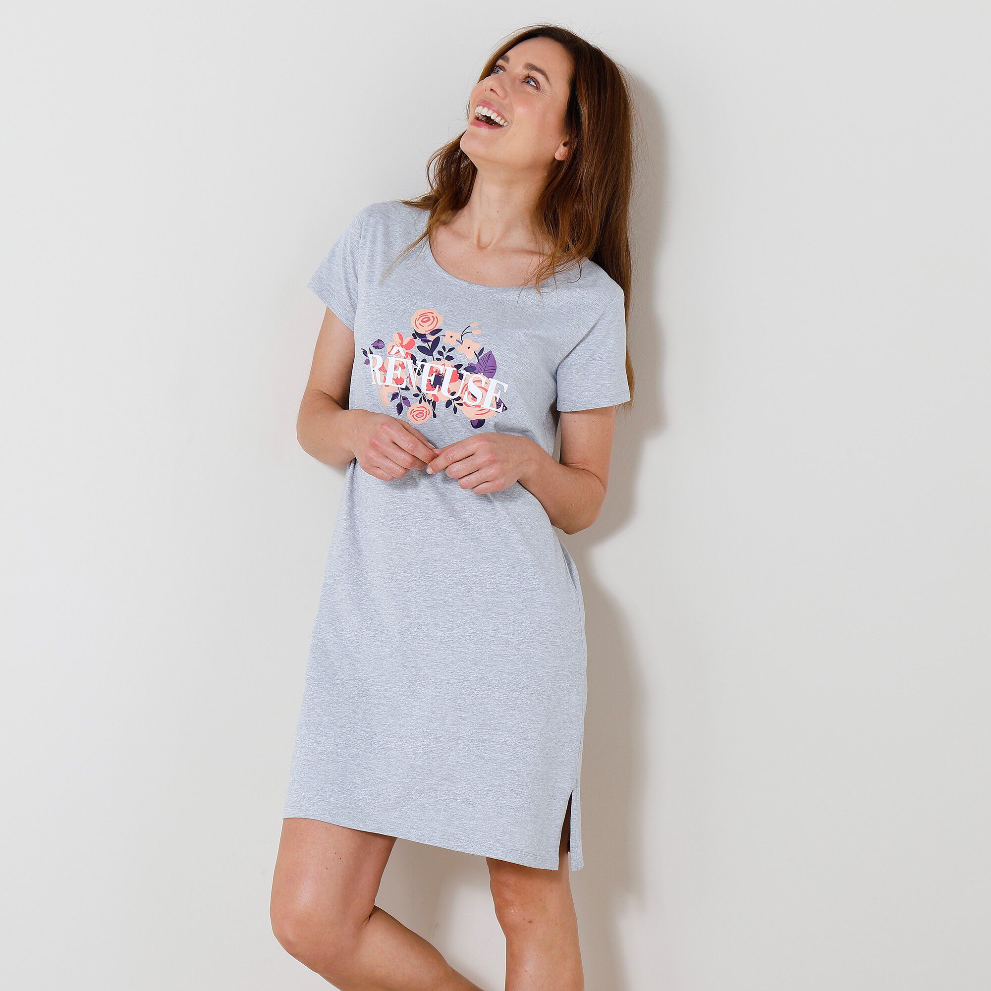 Chemise de nuit courte imprimé 