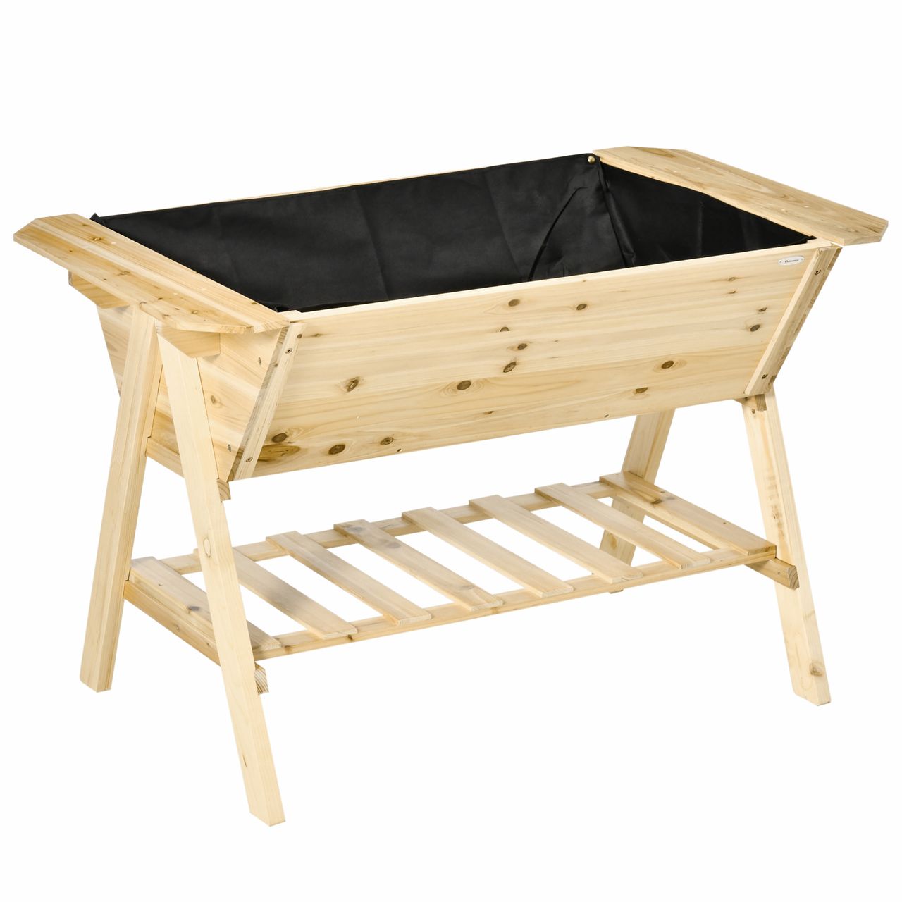 Outsunny Hochbeet Pflanzkasten Vliesstoff Tannenholz Natur