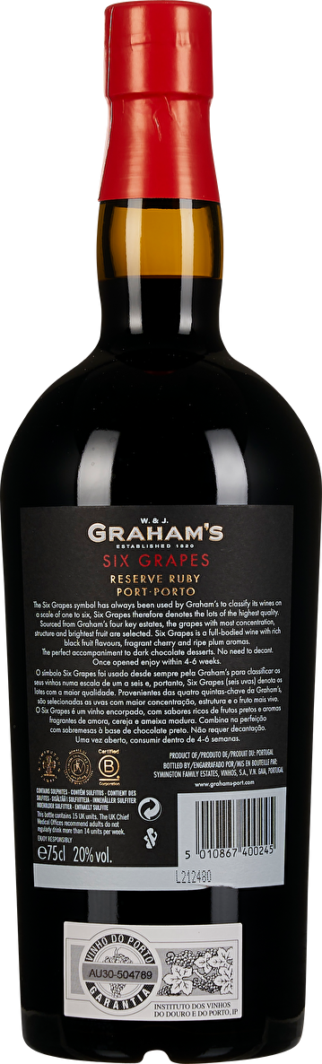 Graham’s Ruby Port Six Grapes Reserve in Tube